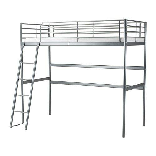 IKEA Twin Size Loft Bed Frame, Silver Color 6210.142329.1816