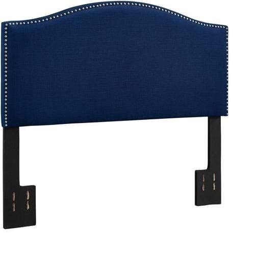 Better Homes and Gardens Grayson Linen Headboard with Nailheads King Navy by Better Homes & Gardens