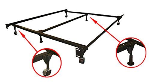 GTU Furniture Adjustable Steel Metal Bed Frame, for Box Spring & Mattress Set, Fits Queen/King (Queen/King)