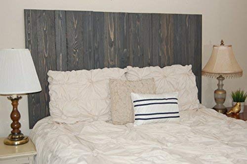 Charcoal Gray Stain Finish - California King Size Hanger Headboard. Mounts on Wall. Easy Installation.