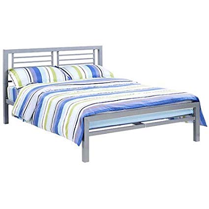 your zone metal full bed Made of silver metal , Comes with headboard and footboard, Silver