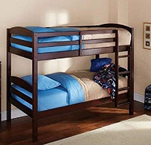 Mainstay Twin Over Twin Wood Bunk Bed, (Espresso)