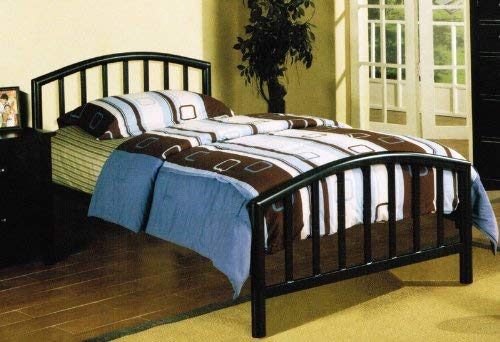 Twin Size Metal Bed in Espresso Finish