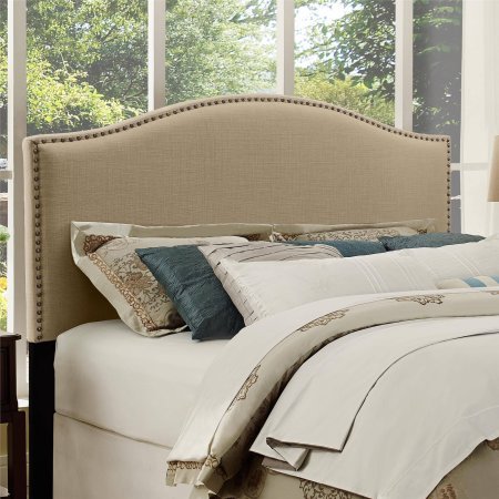 Better Homes and Gardens Grayson Linen Headboard with Nailheads, (Full/Queen, Oatmeal)
