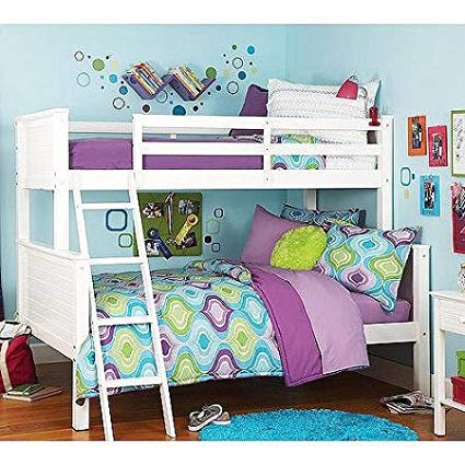 Your Zone Zzz Collection Twin-over-full Bunk Bed, White (Twin-over-full, White)