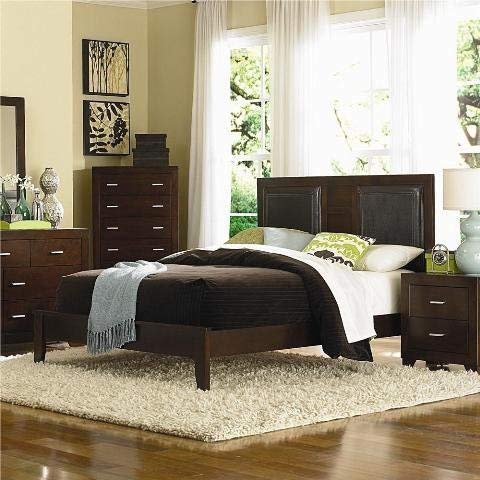 Coaster Tiffany Upholstered Platform Bed in Deep Brown Finish - King