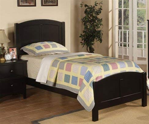 Twin Size Bed Contemporary Style in Black Finish