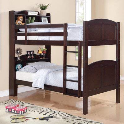 Tony Twin Over Twin Bunk Bed with Bookcase