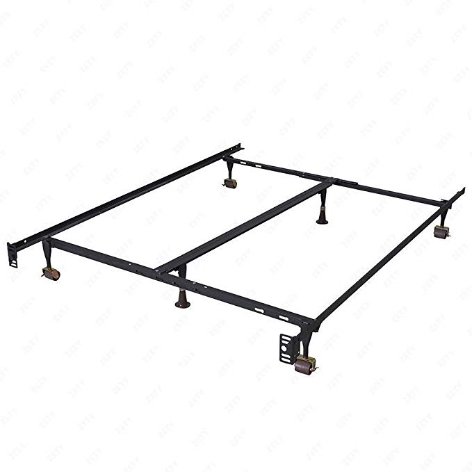 Metal Bed Frame Adjustable Queen Full Twin Size W/Center Support Platform