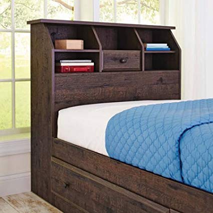 Cubbyhole Storage Crossmill Twin Bookcase Headboard (Heritage Walnut)