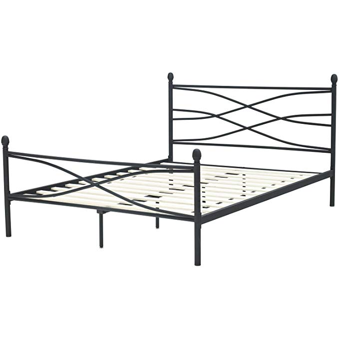 Hanover HBEDSOHO-QN Soho Metal Platform Bed Frame, Queen, Black