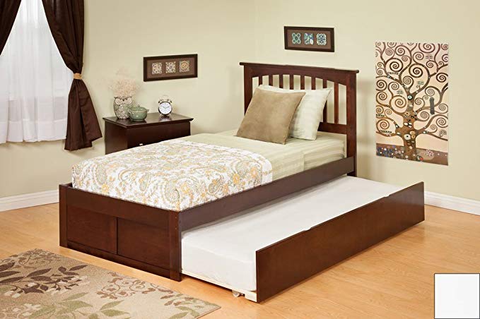 Atlantic Furniture Mission Urban Twin Trundle Platform Bed in White