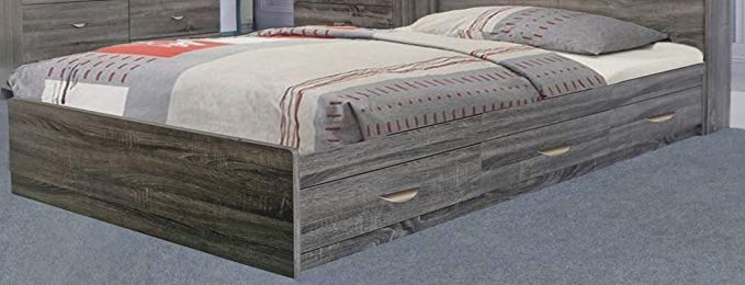 Y1602F Smart Home Distressed Grey Full Size Chest Bed Frame