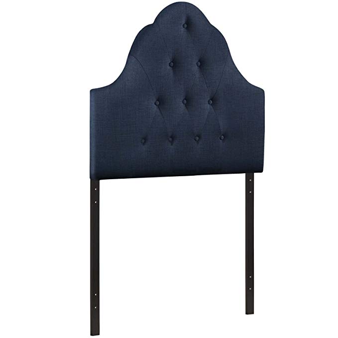Modway Sovereign Upholstered Tufted Button Fabric Headboard Twin Size in Navy