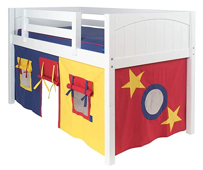 Twin Playhouse Curtain Color: Blue, Red & Hot Yellow, Additional Side Panel: No