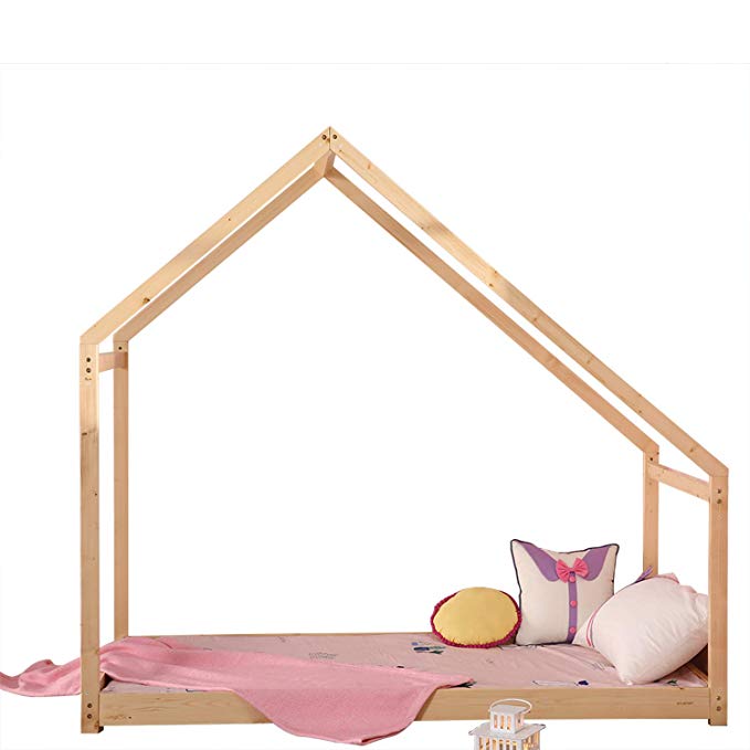 Sliverylake House Bed Frame Toddler Bed Premium Wood