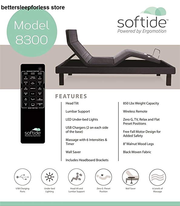 Softide 8300 Ergomotion Adjustable Bed Base (Split Cal King Set-Curbside)