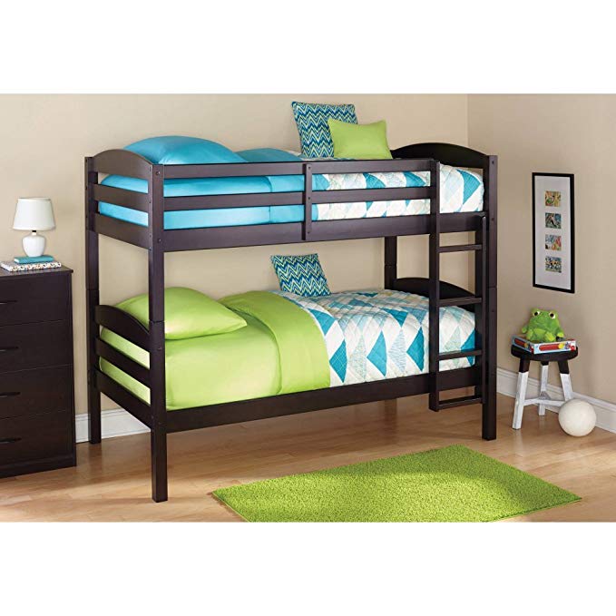 Mainstays Twin over Twin Wood Bunk Bed (Espresso)