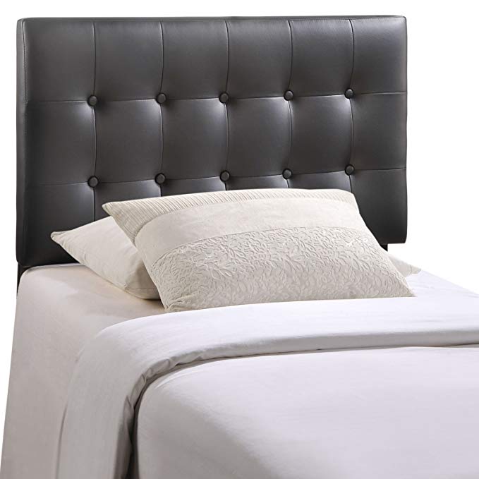 Modway Emily Upholstered Tufted Button Fabric Twin Size Headboard In Black