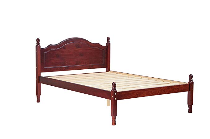 Palace Imports 100% Solid Wood Reston Panel Headboard Platform Bed, Full Size, Mahogany Color, 12 Slats Included. Optional Trundle, Drawers, Rail Guard Sold Separately. Requires Assembly