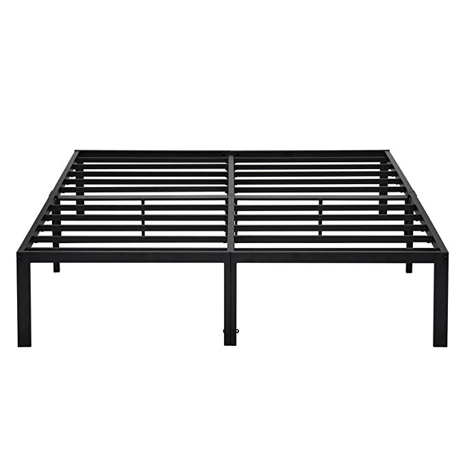 PrimaSleep 14 Inch Tall Simple & Sturdy Steel Slat Metal Bed Frame/Non Slip/Ample Storage Space,Full