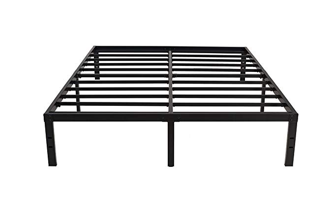 HOMUS 14 Inch Heavy Duty Bed Frame Full Size, 5000H Easy Assemble 3500lbs Bed Base/Sturdy/ Quiet Noise Free/None Slip/Black (Full)
