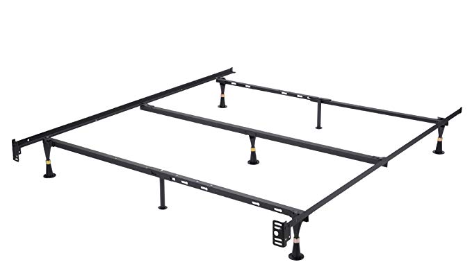 Kings Brand Furniture 7-Leg Heavy Duty Metal Queen Size Bed Frame with Center Support and Glides Only