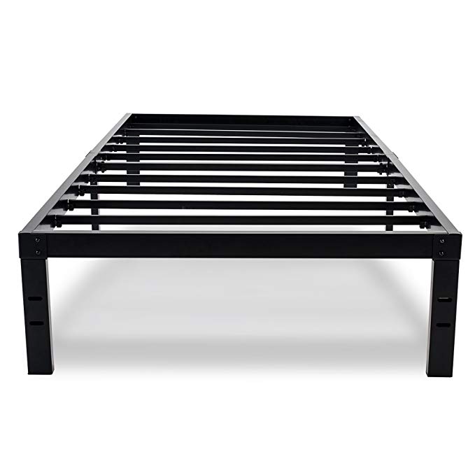 HOMUS 14 Inches Steel Slat Platform Bed Frame/Heavy Duty and Easy Assembly Mattress Foundation/Noise-Free Box Spring Replacement (Twin)