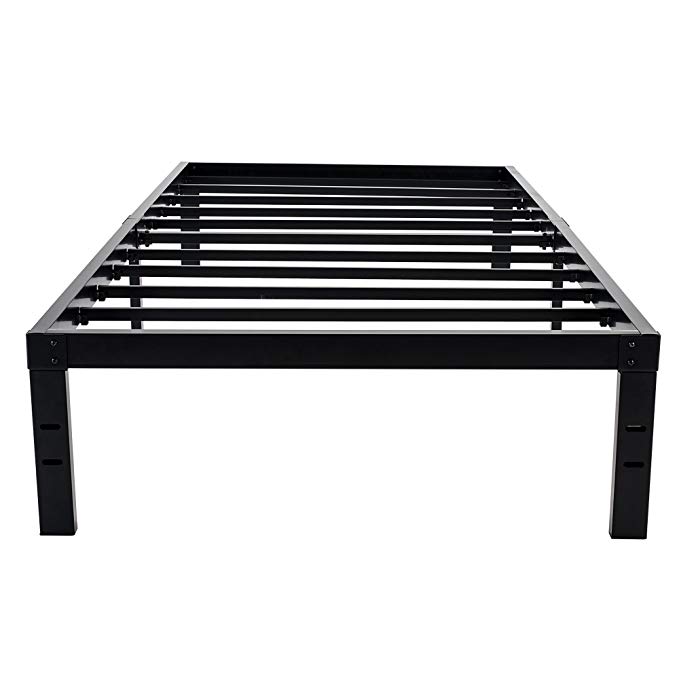 Homus Minutes Assembly 14 Inch High Steel Bed Frame, Integrated Structure Heavy Duty Platform Twin