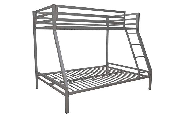 Your Zone premium twin-over-full bunk bed (Silver Gray)