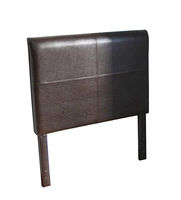 HomePop Youth Bonded Leather Twin Headboard, Brown