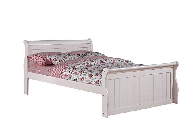 Full White Sleigh Bed by Donco