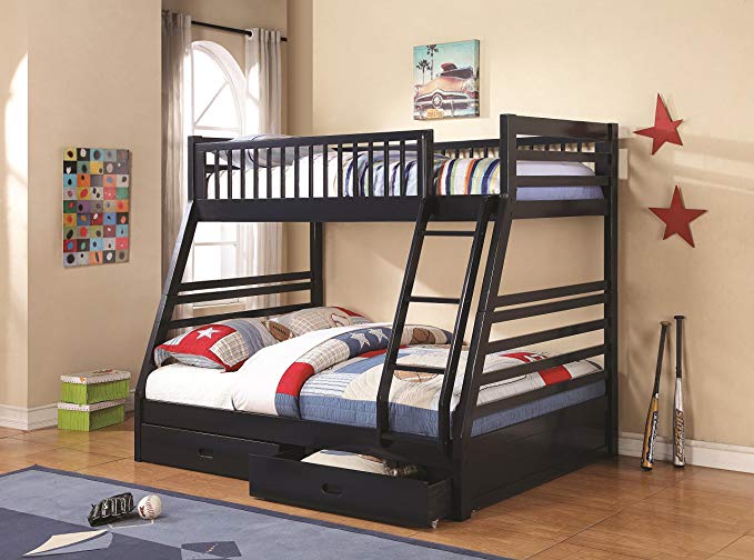 Twin over Full Bunk Bed Navy Blue