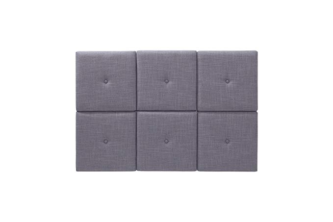 Foremost THT-61013-FB-GRY-TWN 46.50 31-Inch Fabric with Tuft Headboard Tiles, Twin, Gray