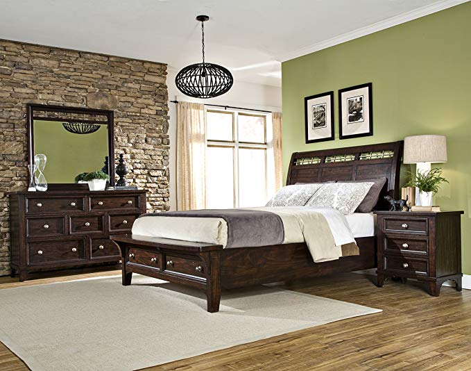 Intercon Hayden Rough Sawn & Espresso King Storage Bed