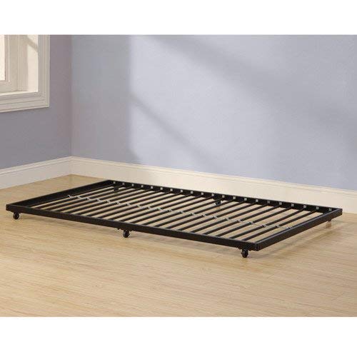 Twin Roll-out Trundle Bed Frame, Black Finish, Fits Under Almost Any Bed