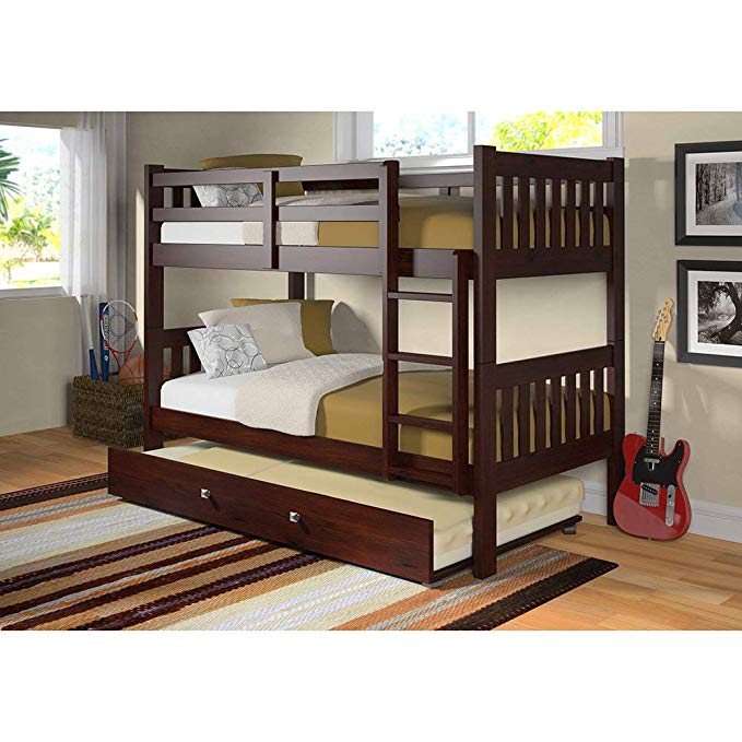 Donco Kids Twin Over Twin Bunk Bed Twin Trundle Bed