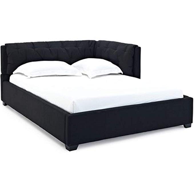 Tufted Reversible Sofa Lounge Daybed Couch Full Size Day Bed Corner Black by D&H