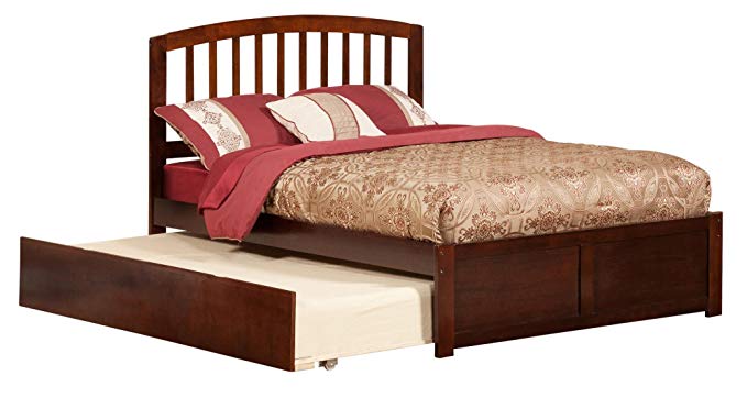 Atlantic Furniture Richmond Bed with Flat Panel Foot Board and Urban Trundle 5/Walnut